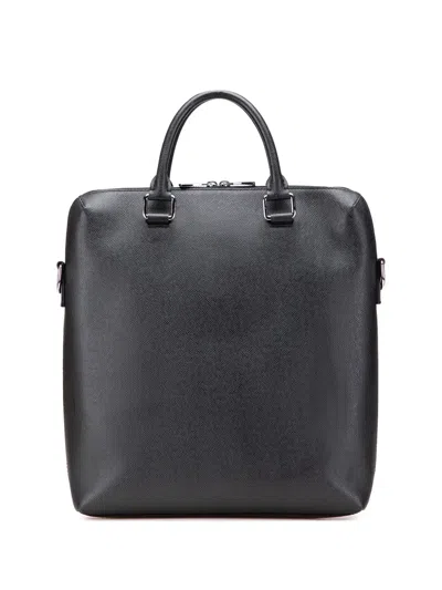 Pre-owned Louis Vuitton 2016 Taiga Grigori Tote Satchel In Black