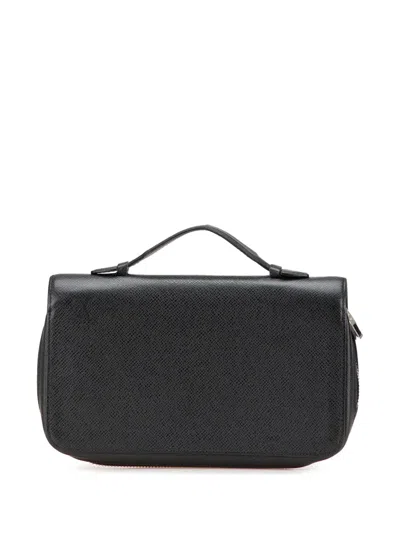 Pre-owned Louis Vuitton 2016 Taiga Zippy Xl Wallet Long Wallets In Black