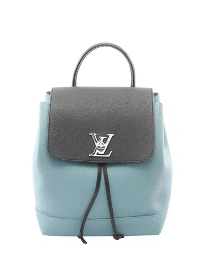 Pre-owned Louis Vuitton 2016 Taurillon Lockme Backpack In Blue