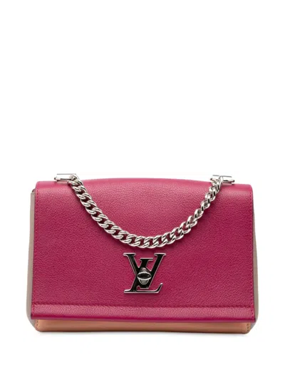 Pre-owned Louis Vuitton 2016 Tricolor Leather Lockme Ii Bb Satchel In Pink