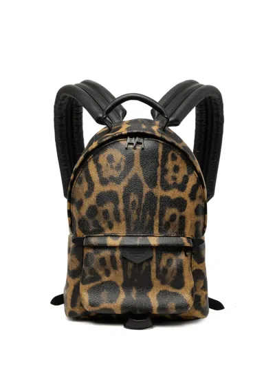 Pre-owned Louis Vuitton 2016 Wild Animal Palm Springs Pm Backpack In Brown