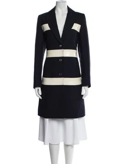 Pre-owned Louis Vuitton 2016 Wool Coat In Blue