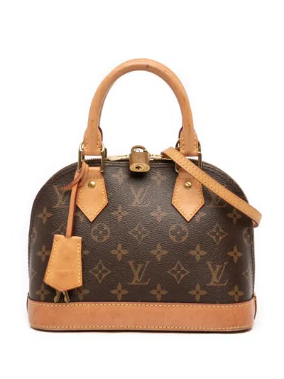 Pre-owned Louis Vuitton 2016-2026 Monogram Alma Bb Satchel In Brown