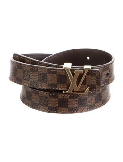 Pre-owned Louis Vuitton 2017 25mm Lv Initiales Belt In Brown