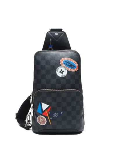 Pre-owned Louis Vuitton 2017 Avenue Sling Crossbody Bag In Black