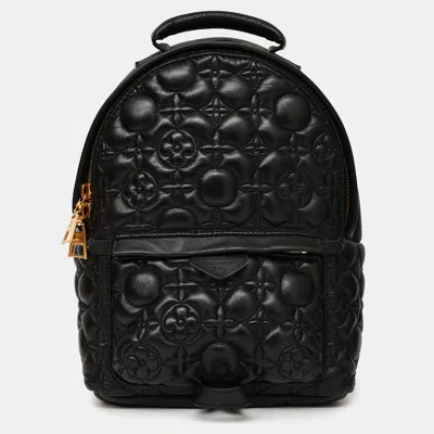 Pre-owned Louis Vuitton 2017 Black Leather 'flower' Palm Springs Pm Backpack