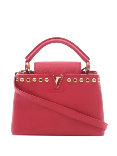 Pre-owned Louis Vuitton 2017 Capucines Bb Tote Bag In Red