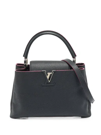 Pre-owned Louis Vuitton 2017 Capucines Pm Tote Bag In Blue