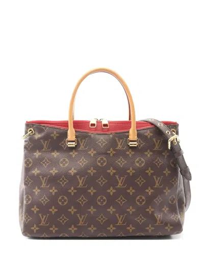 Pre-owned Louis Vuitton 2017 Cerise Pallas Monogram Leather Tote Bag In Brown