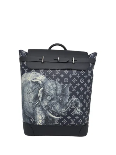 Pre-owned Louis Vuitton 2017 Chapman Brothers Monogram Savane Steamer Backpack In Blue