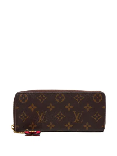 Pre-owned Louis Vuitton 2017 Clémence Zipped Wallet In Brown