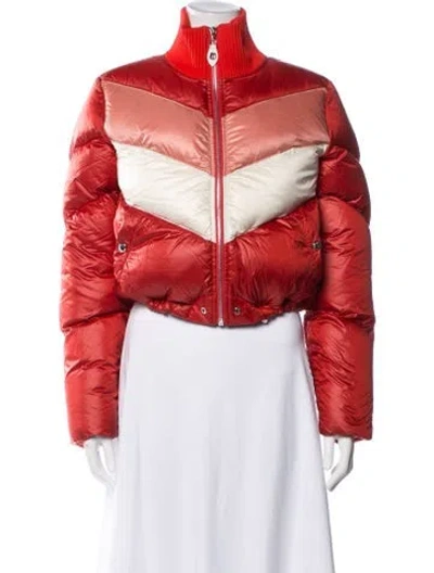 Pre-owned Louis Vuitton 2017 Colorblock Pattern Down Jacket In Red