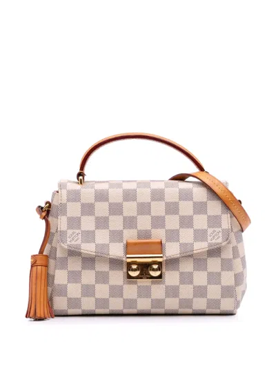 Pre-owned Louis Vuitton 2017 Damier Azur Croisette Satchel In White