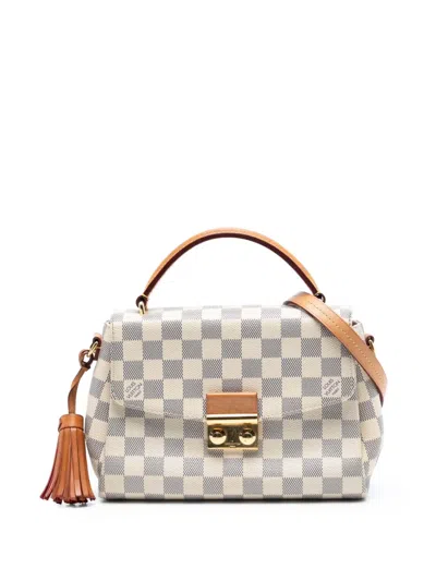 Pre-owned Louis Vuitton 2017 Damier Azur Croisette Satchel In White
