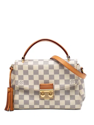 Pre-owned Louis Vuitton 2017 Damier Azur Croisette Satchel In White