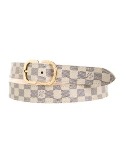 Pre-owned Louis Vuitton 2017 Damier Azur Pattern Belt In Neutral