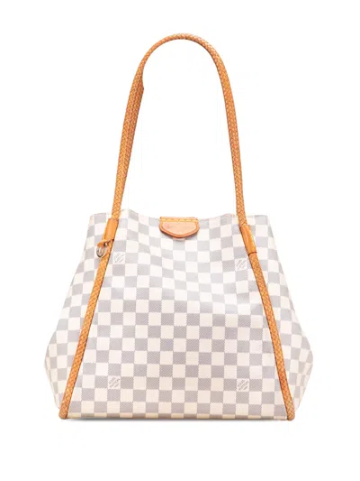 Pre-owned Louis Vuitton 2017 Damier Azur Propriano Tote Bag In White