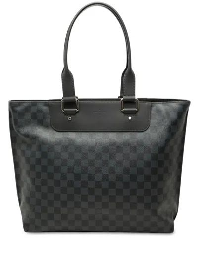 Pre-owned Louis Vuitton 2017 Damier Cobalt Cabas Voyage Tote Bag In Blue