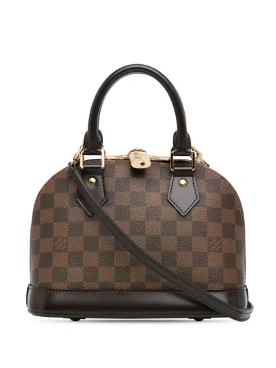 Pre-owned Louis Vuitton 2017 Damier Ebene Alma Bb Satchel In Brown