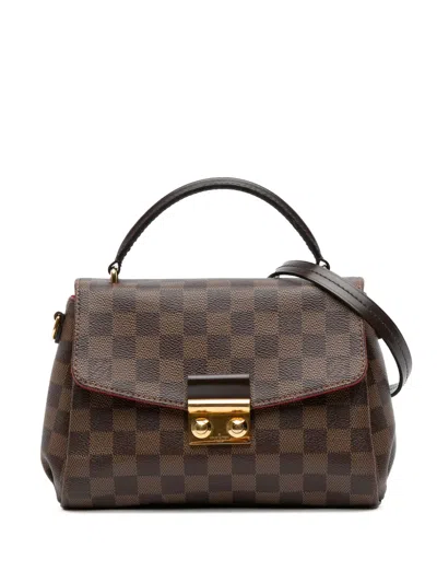 Pre-owned Louis Vuitton 2017 Damier Ebene Croisette Satchel In Brown