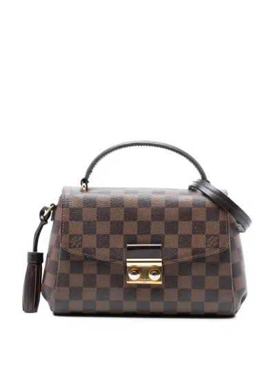 Pre-owned Louis Vuitton 2017 Damier Ebene Croisette Satchel In Brown