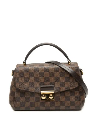Pre-owned Louis Vuitton 2017 Damier Ebene Croisette Satchel In Brown