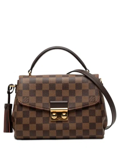 Pre-owned Louis Vuitton 2017 Damier Ebene Croisette Satchel In Brown