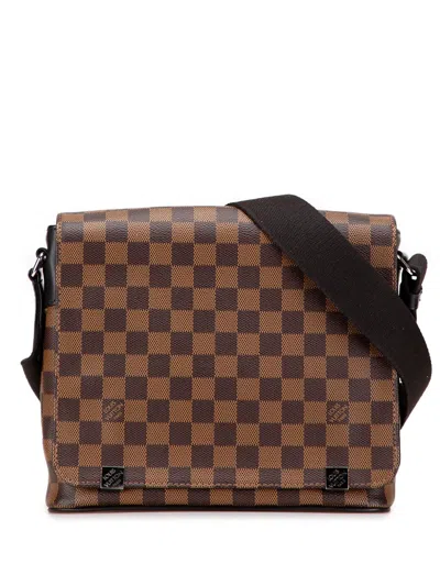 Pre-owned Louis Vuitton 2017 Damier Ebene District Pm Crossbody Bag In Brown