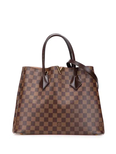 Pre-owned Louis Vuitton 2017 Damier Ebene Kensington Satchel In Brown