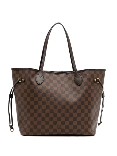 Pre-owned Louis Vuitton 2017 Damier Ebene Neverfull Mm Tote Bag In Brown