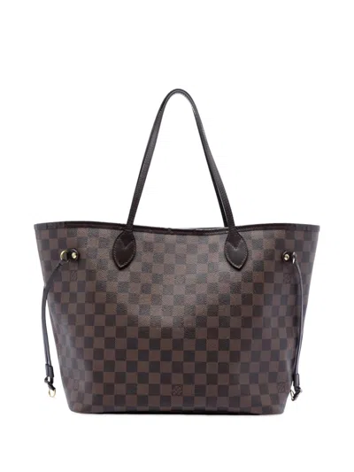 Pre-owned Louis Vuitton 2017 Damier Ebene Neverfull Mm Tote Bag In Brown