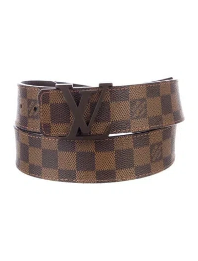 Pre-owned Louis Vuitton 2017 Damier Ebene Pattern Belt In Brown