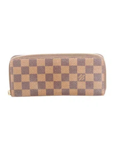 Pre-owned Louis Vuitton 2017 Damier Ebene Pattern Continental Wallet In Brown