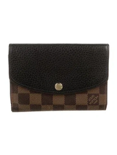 Pre-owned Louis Vuitton 2017 Damier Ebene Pattern Normandy Wallet In Multi