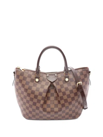 Pre-owned Louis Vuitton 2017 Damier Ebene Siena Mm Satchel In Brown
