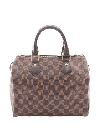Pre-owned Louis Vuitton 2017 Damier Ebene Speedy Bandouliere 25 Satchel In Brown
