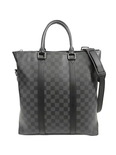 Pre-owned Louis Vuitton 2017 Damier Graphite Anton Tote Satchel In Black