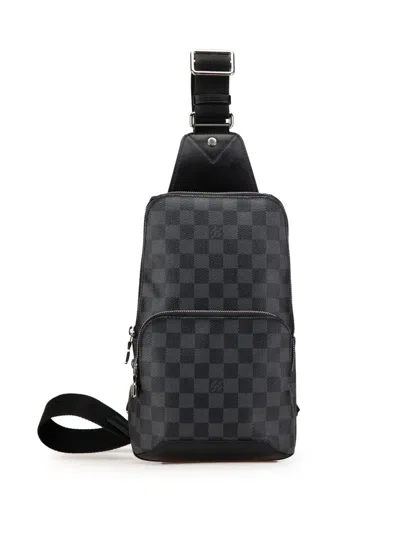 Pre-owned Louis Vuitton 2017 Damier Graphite Avenue Sling Crossbody Bag In Black