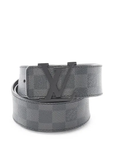 Pre-owned Louis Vuitton 2017 Damier Graphite Initial Belt In Gray