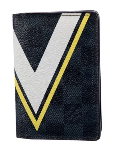 Pre-owned Louis Vuitton 2017 Damier Graphite Pattern Wallet In Blue