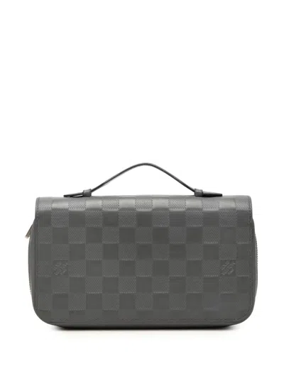 Pre-owned Louis Vuitton 2017 Damier Infini Zippy Wallet Xl Long Wallets In Grey