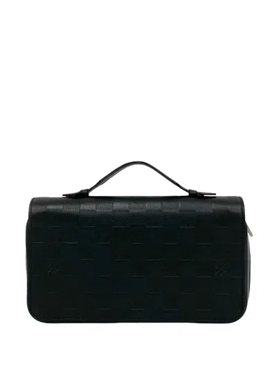 Pre-owned Louis Vuitton 2017 Damier Infini Zippy Xl Wallet Long Wallets In Black