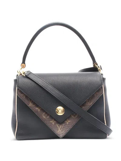 Pre-owned Louis Vuitton 2017 Double V Monogram Leather Handbag In Black