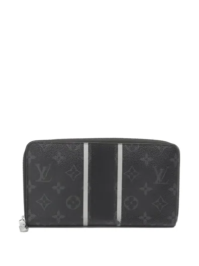Pre-owned Louis Vuitton 2017 Eclipse-monogram Wallet In Black