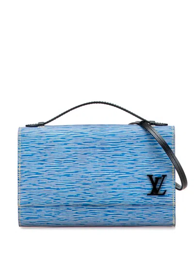 Pre-owned Louis Vuitton 2017 Epi Denim Clery Satchel In Black