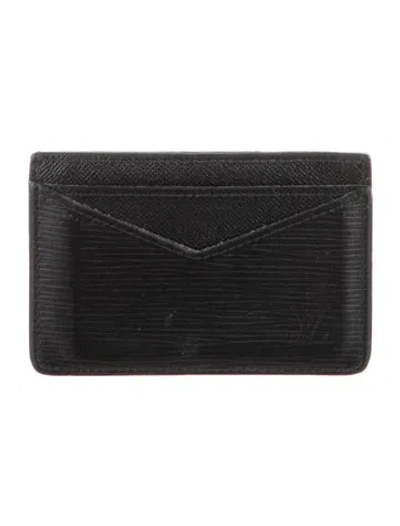 Pre-owned Louis Vuitton 2017 Epi Leather Card Holder In Black
