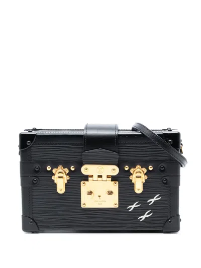 Pre-owned Louis Vuitton 2017 Epi Petite Malle Crossbody Bag In Black