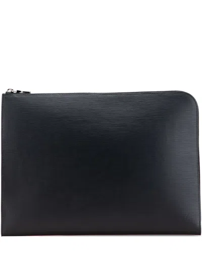 Pre-owned Louis Vuitton 2017 Epi Pochette Jour Gm Clutch Bag In Black