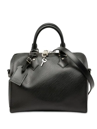 Pre-owned Louis Vuitton 2017 Epi Speedy Bandouliere 25 Satchel In Black