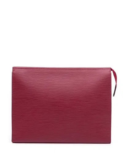 Pre-owned Louis Vuitton 2017 Epi Toiletry Pouch 26 Clutch Bag In Pink